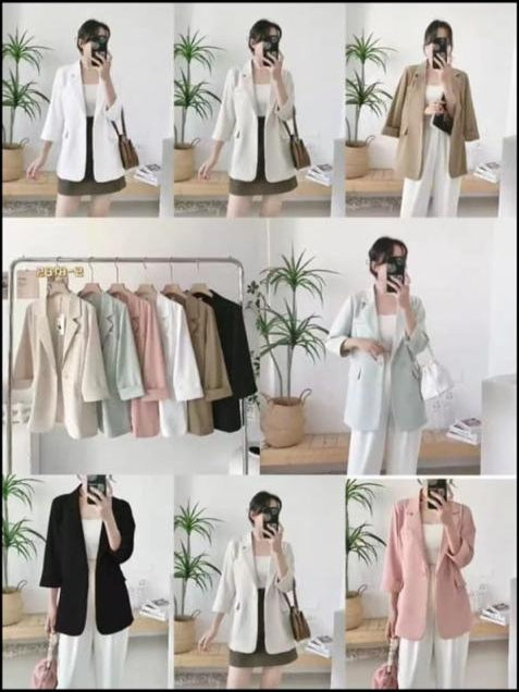 Solid Color Single Breasted Blazer